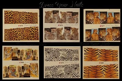 DRESS YOUR NAILS BIG CAT Big Cats - Water Decal Transfer Nail Stickers Tiger Animal Print Leopard Jungle
