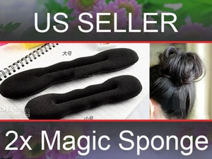 2pc Foam Sponge Magic Bun Hair Styling Sponge Roll Twist Maker Former - Picture 1 of 5