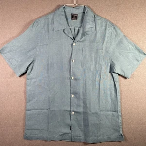 Todd Snyder Baird McNutt Irish Linen Shirt Blue Adult Large Mens L Panama S/S - Picture 1 of 13