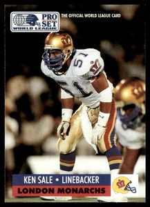 Pro Set WLAF 1991! Ken Sale London Monarchs #85 - Imagen 1 de 2