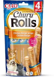 Churu Rolls Bastoncini Di Pollo Con Cuore Di Pollo - 1 Pack (4 Stick X 10Gr) - S - Foto 1 di 12