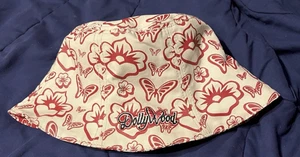 Y2K Hawaiian Floral Butterfly Reversible Dollywood Souvenir Women's Bucket Hat - Picture 1 of 5
