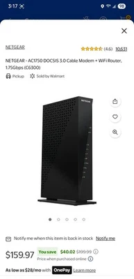 NETGEAR AC1750 680 Mbps 4 Port Gigabit Wireless AC Router - Image 1 of 4