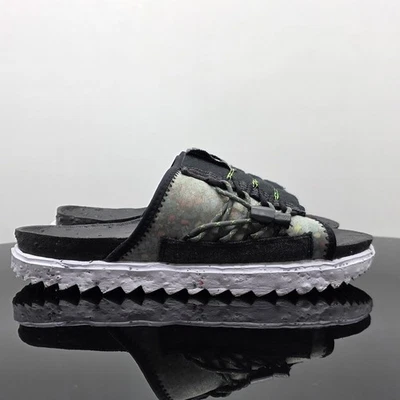 Gorp Nike Asuna Crater Slides Hombre EE. UU. 8 Negro Gris Reciclado Trail Sandalias Foto 1 de 4