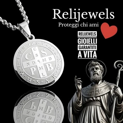 Medaglia San Benedetto IHS 316L Relijewels NUOVA - SCONTO (Listino 49€) - Immagine 1 di 4