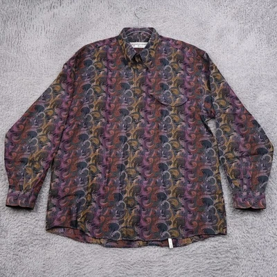 Camisa Jhane Barnes Para Hombre Mediana Multicolor Paisley 100% Algodón Abotonada Foto 1 de 4