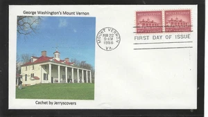 GEORGE WASHINGTON'S HOME FDC 1956 MOUNT VERNON, VA JERRY'S COVER ONLY 1 MADE - Bild 1 von 1