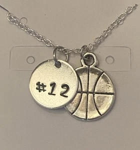 Personalized Basketball 🏀 Necklace Choose a Letter or Number Charm 18” Chain - Picture 1 of 4