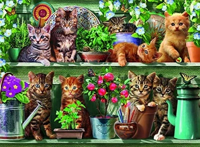 Ravensburger Kittens in a Cupboard Jigsaw Puzzle 500 Pieces Finished Size: - Image 1 of 4
