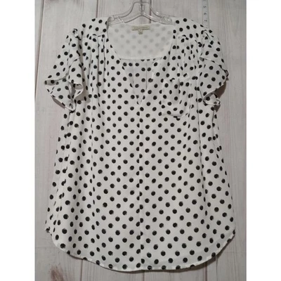 41 Camisa Hawthorn Mujer XL Lunares Gasa Blusa Manga Corta Top Foto 1 de 4