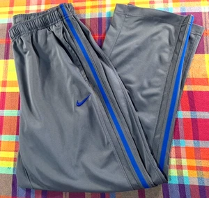 2013 VTG Nike Men Large Gray Blue Track Gym Pants Lightweight Vented Dri LINED - Picture 1 of 17