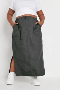 Yours Curve Women's Plus Size Cargo Maxi Skirt - Picture 1 of 15