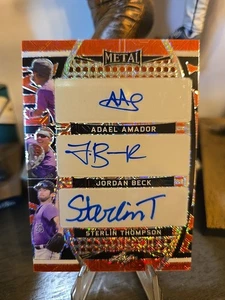 2022 Leaf Metal Jordan Beck Adael Amador Sterlin Thompson Triple Auto /2 Rockies - Picture 1 of 4