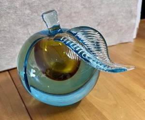 Sujetalibros vintage de cristal de Murano Apple 5" - Imagen 1 de 7