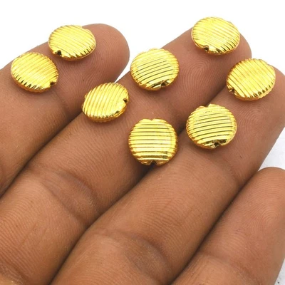 11 piezas cuentas soplantes enchapadas en oro de 18 k de 10x4 mm para hacer joyas Foto 1 de 4