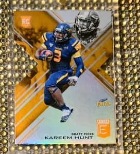 2017 Panini Elite DRAFT Kareem Hunt RC ORANGE Status DIE-CUT 184 READ - Picture 1 of 4