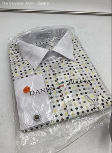 Daniel Ellissa Mens Multicolor Polka Dot Long Sleeve Button-Down Shirt Size 18.5 - Picture 1 of 6