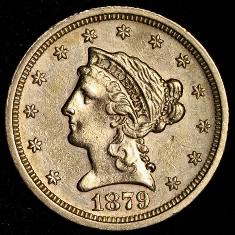 1879-S $2.50 Gold Liberty Quarter Eagle CHOICE AU+ FREE SHIPPING E896 QHMM Cover