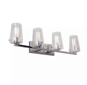 Home Decorators Creek Crossing 33.75 in. 4-Light Chrome Vanity w/ Clear Glass -N - Picture 1 of 8