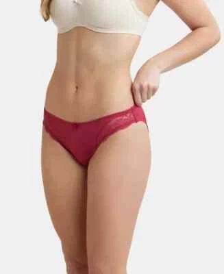 Jockey Medium Coverage Soft Touch Microfiber Elastane Stretch Lace Styled Bikini - Image 1 of 4