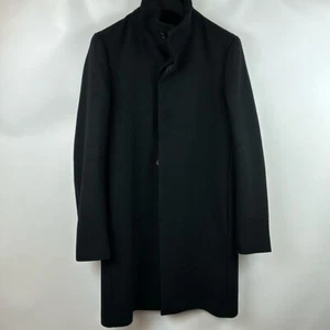 Theory | Men’s XS Black Belvin Single Breasted Long Coat Wool Blend garment bag - Picture 1 of 11