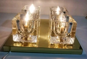 Peill & Putzler Lampe 70er Lounge Deckenlampe 4 Ice Cube Würfel Vintage Glas 653 - Bild 1 von 12