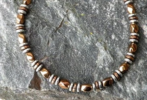 Men’s Women’s Copper Silver 100% Magnetic Hematite Bracelet Anklet Necklace - Picture 1 of 7