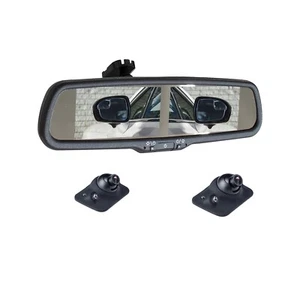 4.3"Dual Split Screen Mirror Monitor Car Front Side Rear View Reverse 2 Cameras - Picture 1 of 16