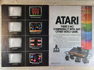 Atari 2600 Video Computer System Spiel Asteroids 2 Seiten 1981 Vintage Printanzeige - Bild 1 von 1