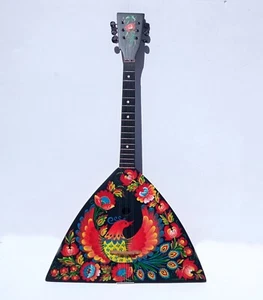 Original Russian Folk Instrument Balalaika 6 string hand painted 1980's - Picture 1 of 14