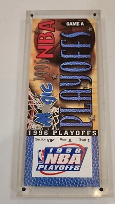 💥Orlando Magic Commemorative Playoff Ticket 1996 Encased 💥 - Image 1 of 3