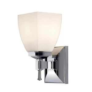 Lampada Luce da Parete Specchio LED Bagno Cromato Vetro Corridoio Opale - Foto 1 di 4