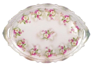 Porcelain Bureau Tray Kaiserin Maria Theresia Carlsbad Flowers M Z KB NY Antique - Picture 1 of 6