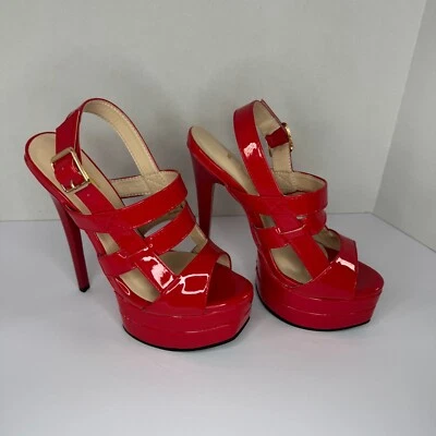 Zapatos de bailarina de poste de tacón alto con plataforma FSJ talla 7 Foto 1 de 4