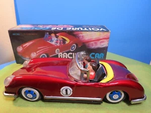 Vintage VOITURE DE COURSE 1:18 Tin Friction Racing Car MF 763 in Box - Picture 1 of 7