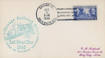 US 982 Chicago Railroad Fair Gold Gulch Station 1949 - Image 1 of 2