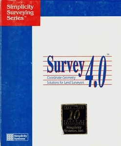 SURVEY 4.0 COORDINATE GEOMETRY SOLUTIONS FOR LAND SURVEYORS 1992 SOFTWARE MANUAL - Picture 1 of 15