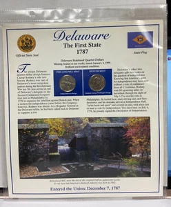 1999 Società Postale Commemorativa Stato Quartiere/Francobolli ~ Delaware P&D - Foto 1 di 6