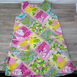 VTG Lilly Pulitzer White Label Girls Dress Size 6X Patchwork Print Dress -Lined - Picture 1 of 8