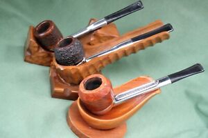 3 Single Pipe Stands with 3 Refurb'd Estate Pipes, 2 Alcos and 1 Falcon, England