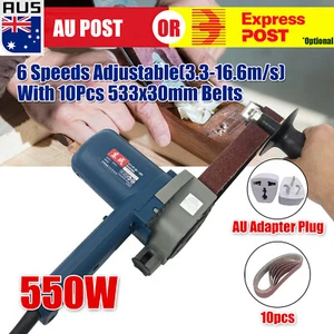 550W Variable Speed Electric Belt Sander Grinder Polisher Metal Wood 533X30MM X - Picture 1 of 12