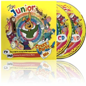 Mastermix Jive Junior Crazy Party Mix Music CD and DVD - 62 Track Nursery Rhymes - Imagen 1 de 4