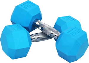 Colored Rubber Coated Hex Dumbbell Weight Set,Multiple Packages - Picture 1 of 4