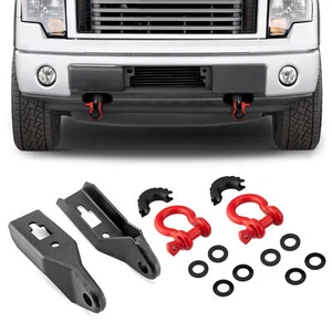 Pair of Steel Front Tow Hook For 2009-2020 Ford F150 F-150 w/ D ring - Foto 1 di 7
