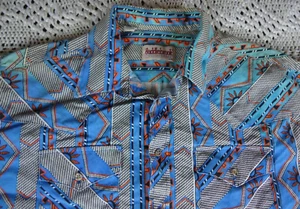 Decespugliatore vintage Saddlebrook Western Wear manica lunga con bottoni Southwestern XL - Foto 1 di 20
