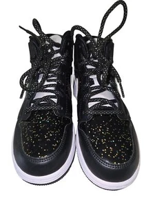 Air Jordan 1 Größe 4,5Y Schwarz Glitzer Mids AV5174-001 - Bild 1 von 7