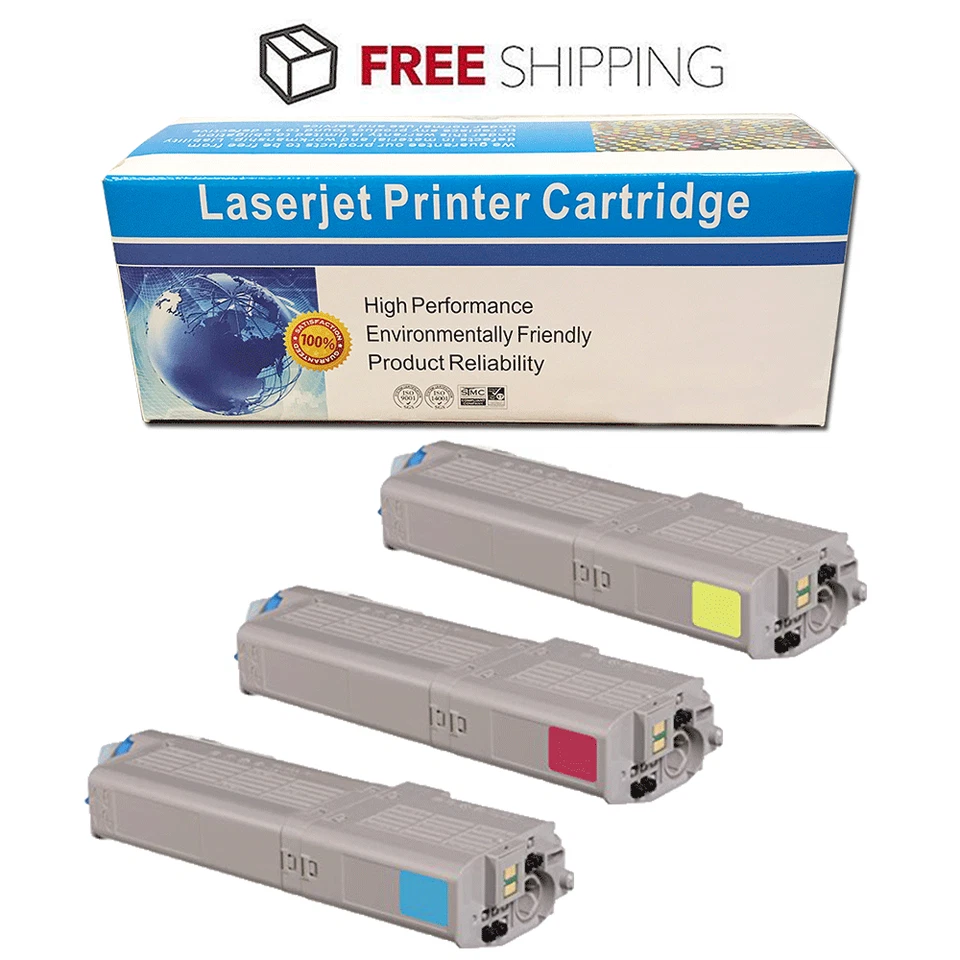 Juego combinado de tóner tricolor amarillo cian magenta 3 PK para Okidata Oki C532 MC573 Foto 1 de 1