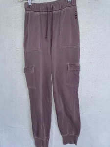 VICTORIA SECRET PINK Sweatpants Cargo pockets XS pants logo fleece jogger Womens - Picture 1 of 5