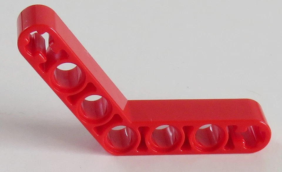 LEGO Technic - Liftarm 1 x 7 gebogen (4-4) dick (4 Stück), rot # 32348 - Bild 1 von 1