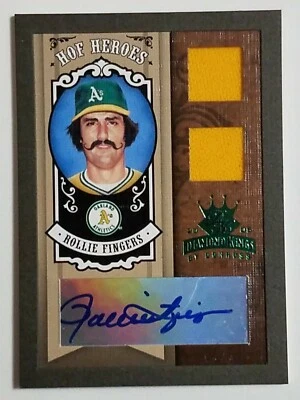 Rollie Fingers 2005 Dornuss Diamond Kings HOF Heroes Green Auto Jersey 10/10 A's - Image 1 of 2